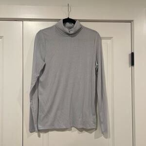 Madewell Women's Lightweight Turtleneck Ribbed‎ Light Blue Size Large